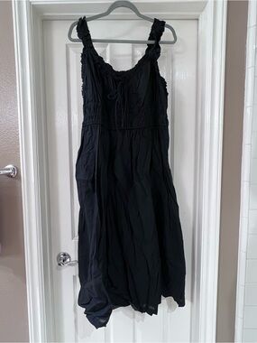 Old Navy Black Ruffle Strap Dress